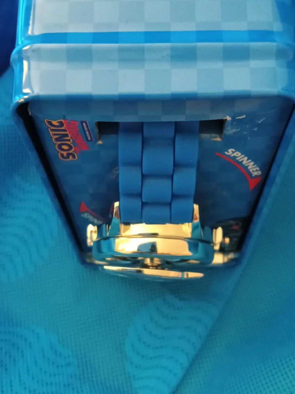 Blue Sonic The Hedgehog Fidget Spinner Watch